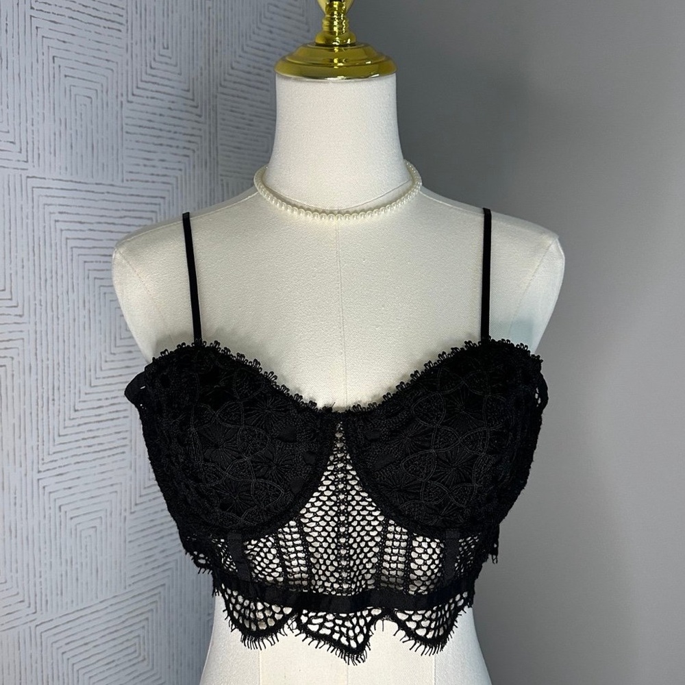 Zara Black Lace Corset Bralette | Large